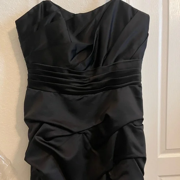 black mugler dress Fantastic c.1983 Thierry Mugler Black Raw Silk Vertical Panel Dress w   Shrimpton Couture